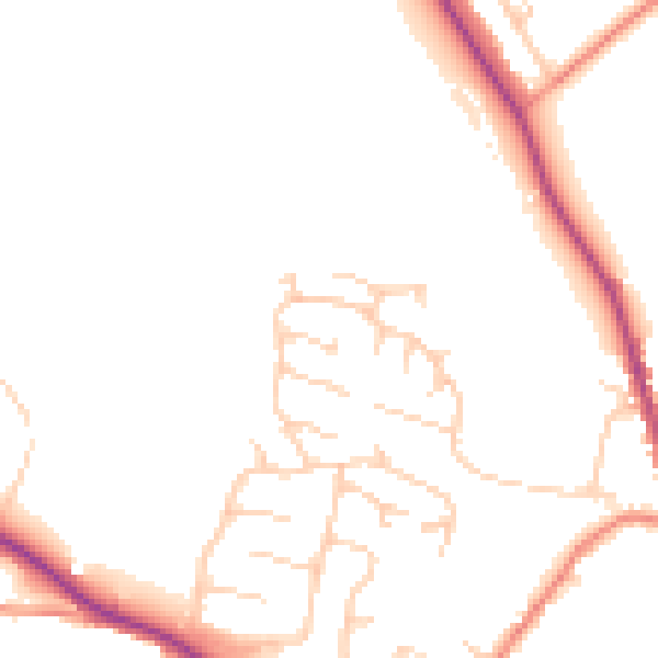 Daytime road noise heatmap for HD8 8PX
