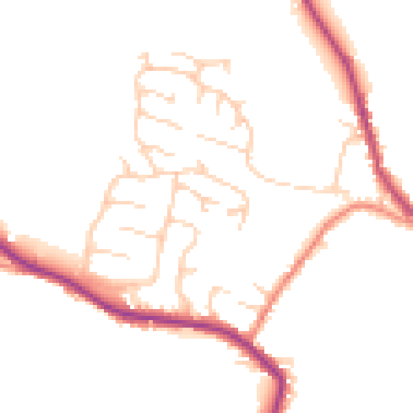 Daytime road noise heatmap for HD8 8PY