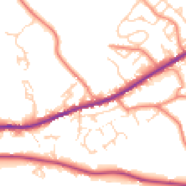 Daytime road noise heatmap for HD8 8RU