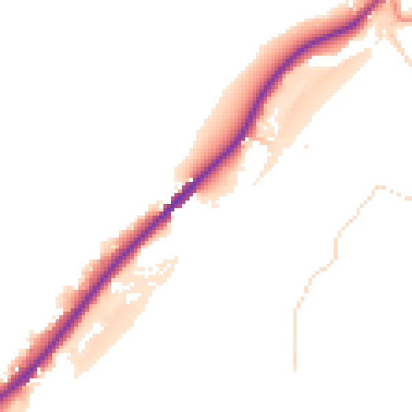 Daytime road noise heatmap for HD8 8TA