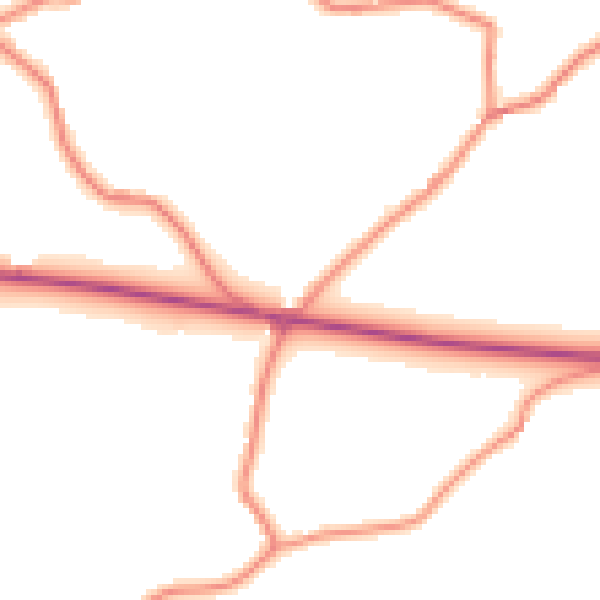 Daytime road noise heatmap for HD8 8TX