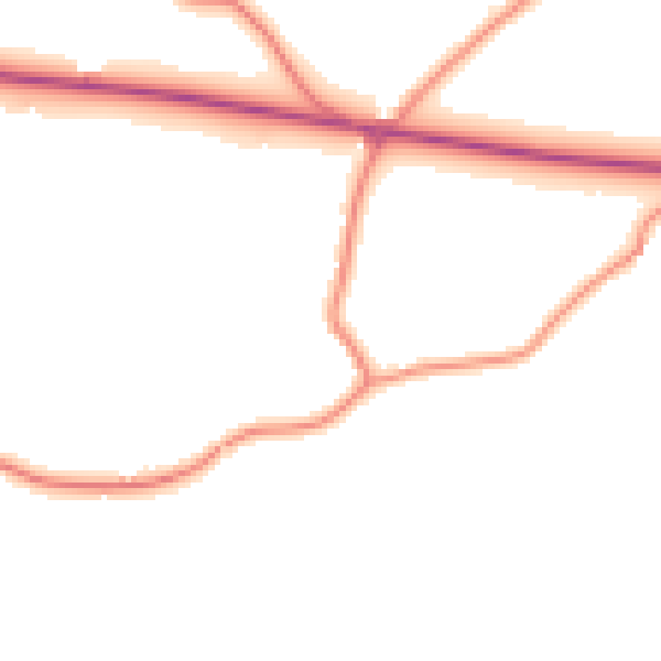 Daytime road noise heatmap for HD8 8TY
