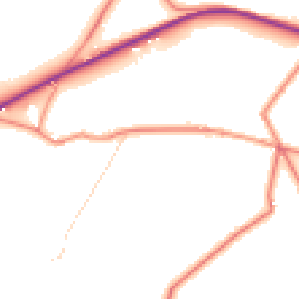 Daytime road noise heatmap for HD8 8YB