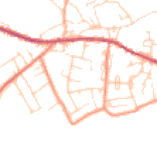 Daytime road noise heatmap for HD8 9BS
