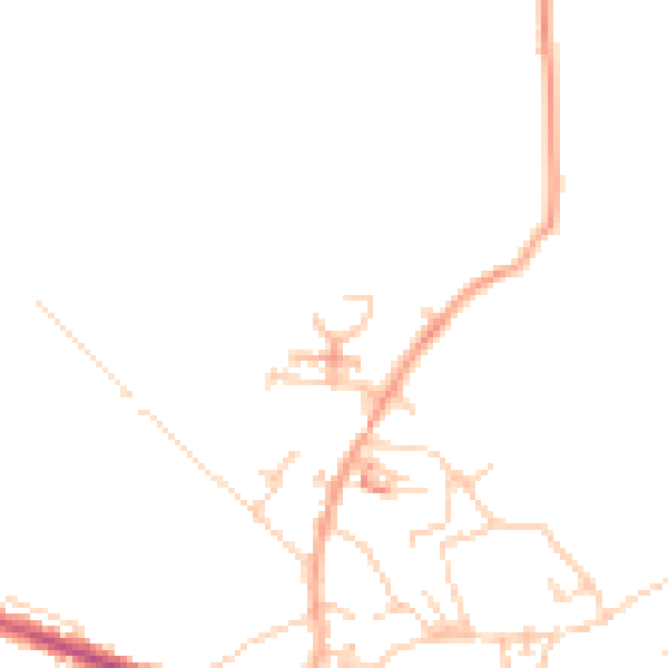 Daytime road noise heatmap for HD8 9GY
