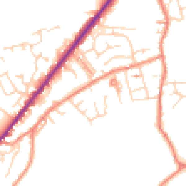Daytime road noise heatmap for HD8 9HB