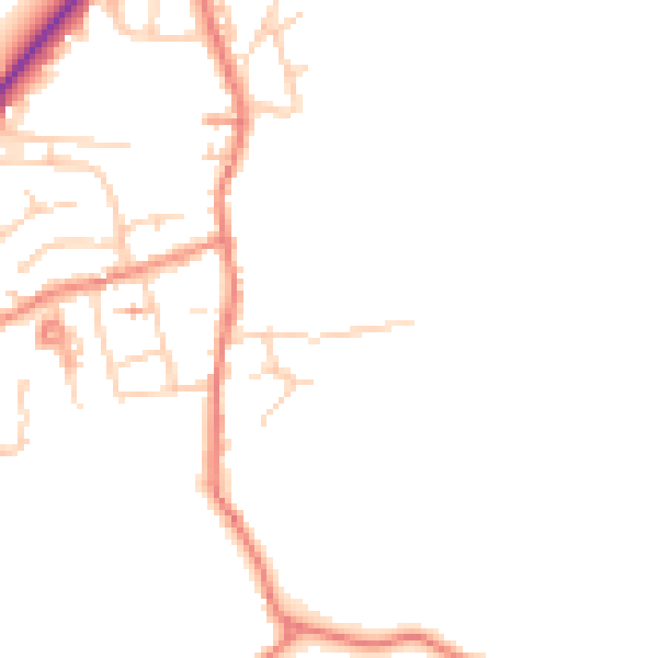 Daytime road noise heatmap for HD8 9PA