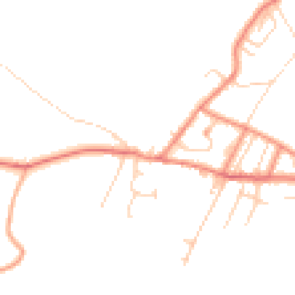 Daytime road noise heatmap for HD8 9SG