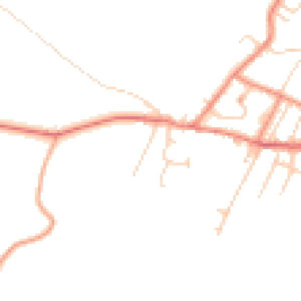 Daytime road noise heatmap for HD8 9SR