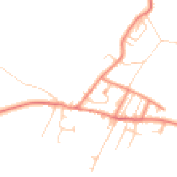 Daytime road noise heatmap for HD8 9TN