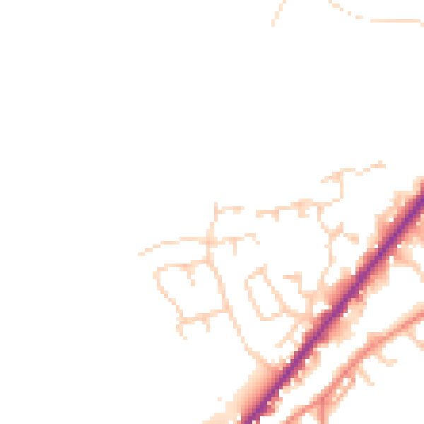 Daytime road noise heatmap for HD8 9WG