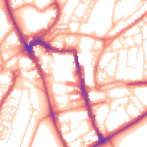Daytime road noise heatmap for HG1 1AE
