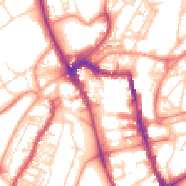 Daytime road noise heatmap for HG1 1AH