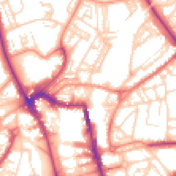 Daytime road noise heatmap for HG1 1BA