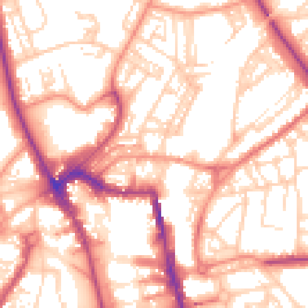 Daytime road noise heatmap for HG1 1BB