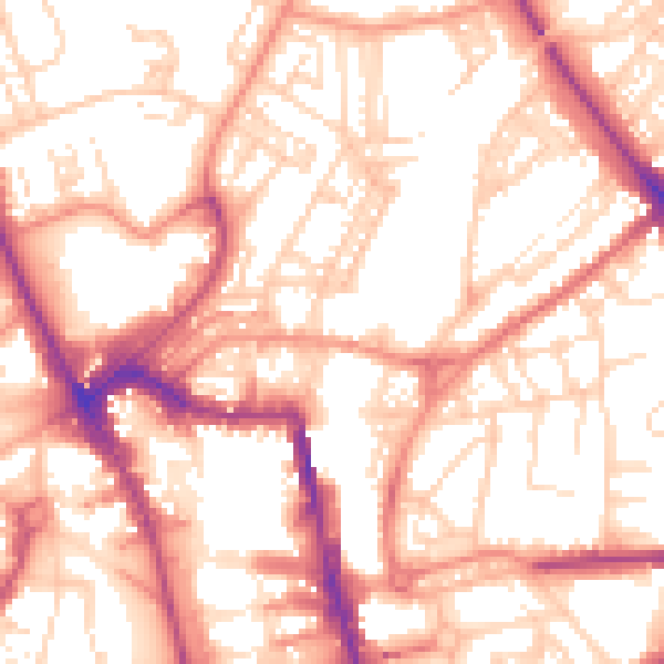 Daytime road noise heatmap for HG1 1BE