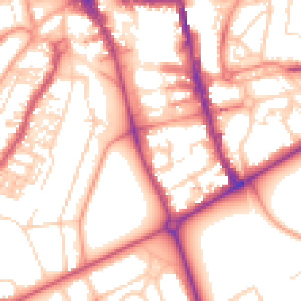 Daytime road noise heatmap for HG1 1BL