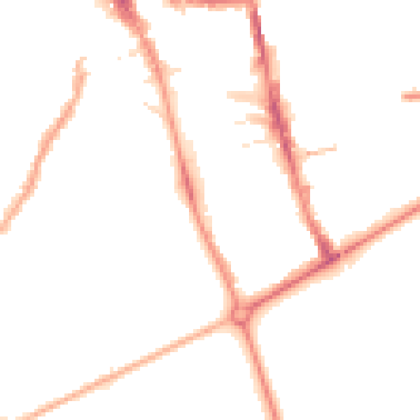 Night-time road noise heatmap for HG1 1BL