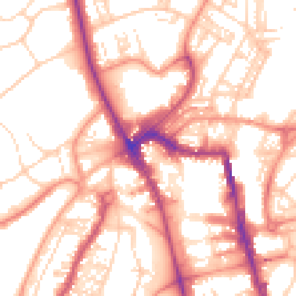Daytime road noise heatmap for HG1 1BS