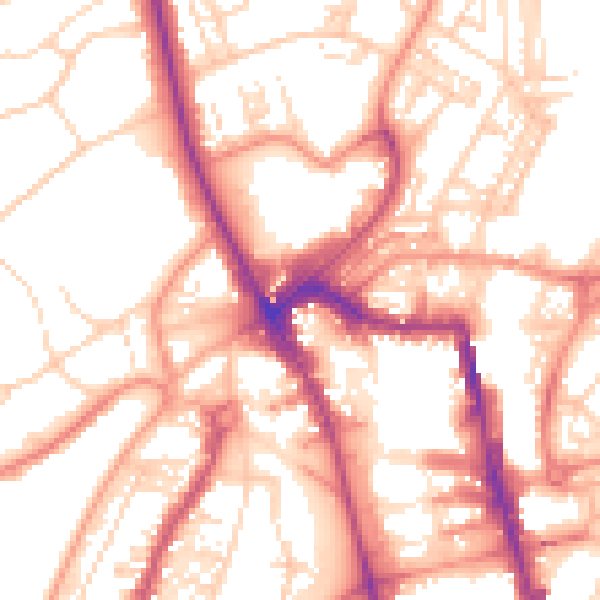 Daytime road noise heatmap for HG1 1BT