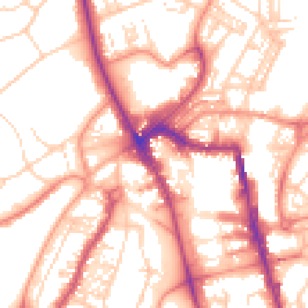 Daytime road noise heatmap for HG1 1BW