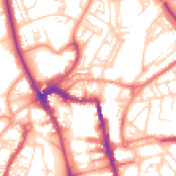 Daytime road noise heatmap for HG1 1BX