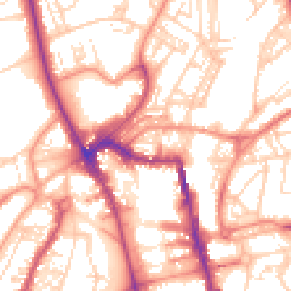 Daytime road noise heatmap for HG1 1BY