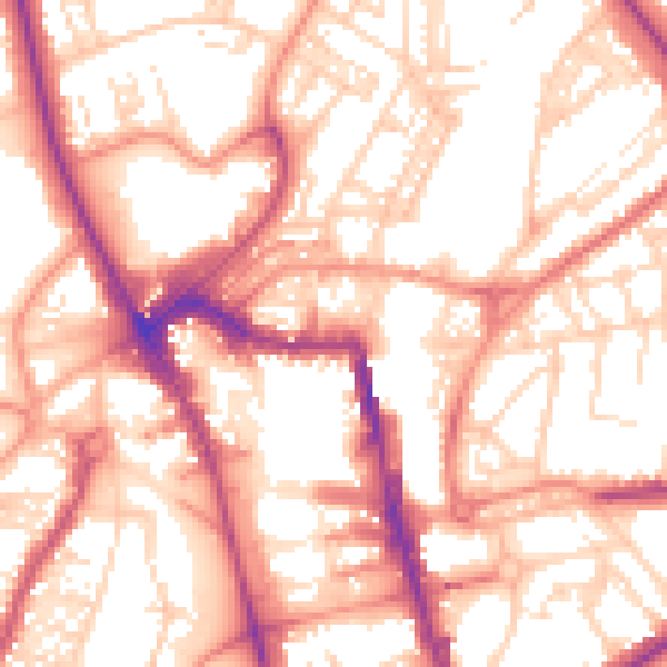 Daytime road noise heatmap for HG1 1DA