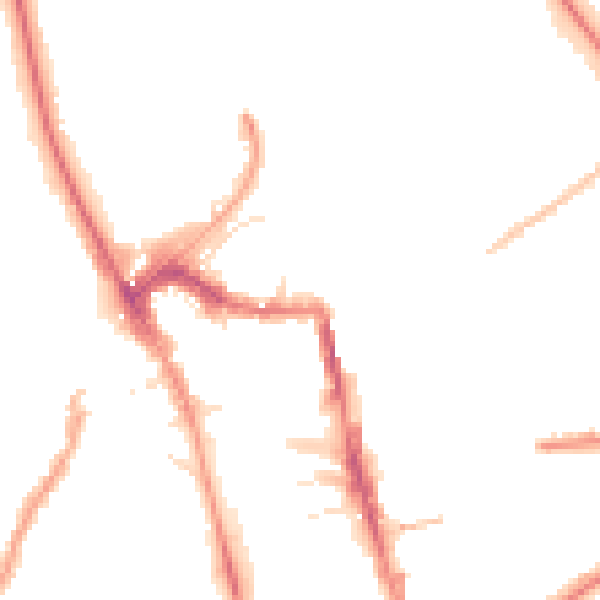 Night-time road noise heatmap for HG1 1DA
