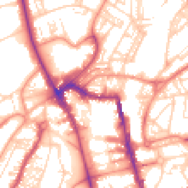 Daytime road noise heatmap for HG1 1DB