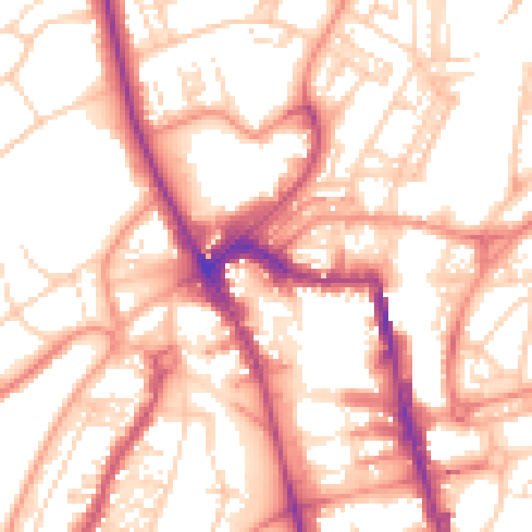 Daytime road noise heatmap for HG1 1DH