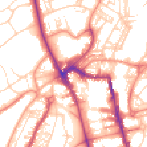 Daytime road noise heatmap for HG1 1DJ