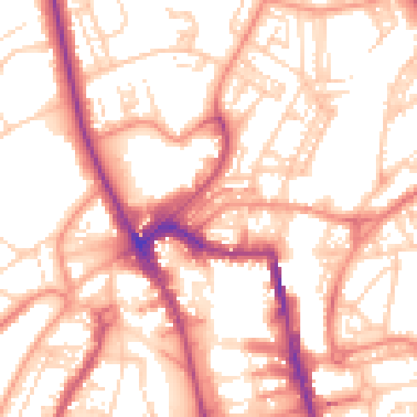 Daytime road noise heatmap for HG1 1DL