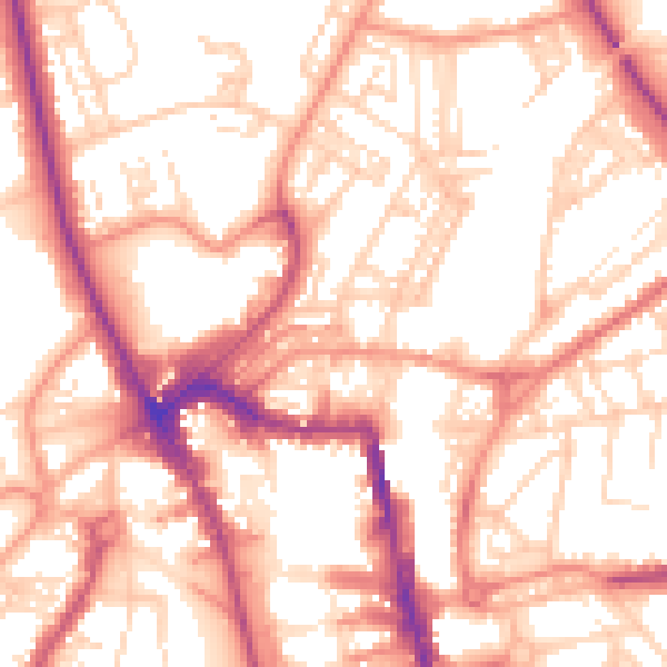 Daytime road noise heatmap for HG1 1DP
