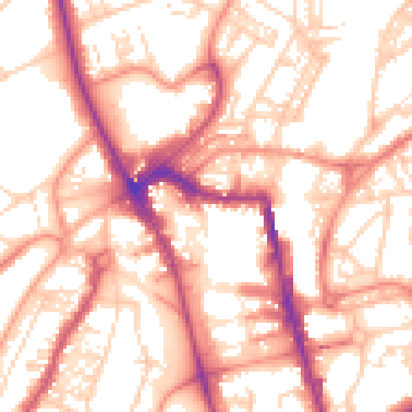 Daytime road noise heatmap for HG1 1DQ
