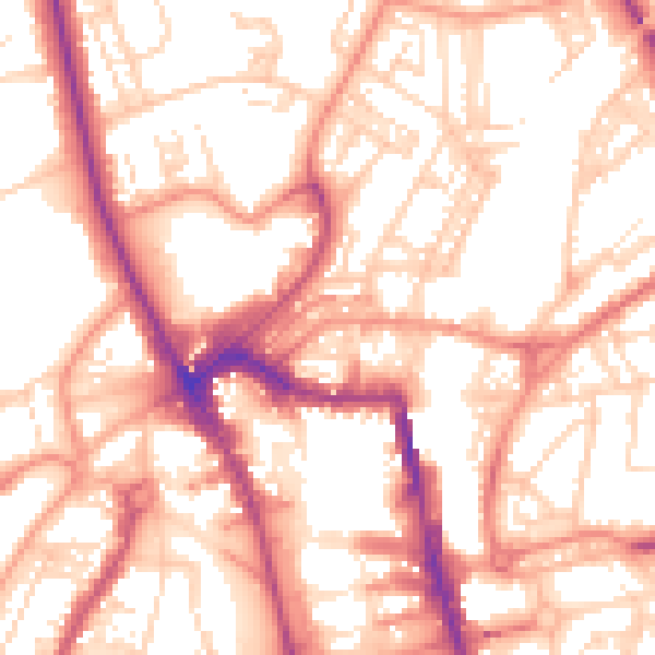 Daytime road noise heatmap for HG1 1DW