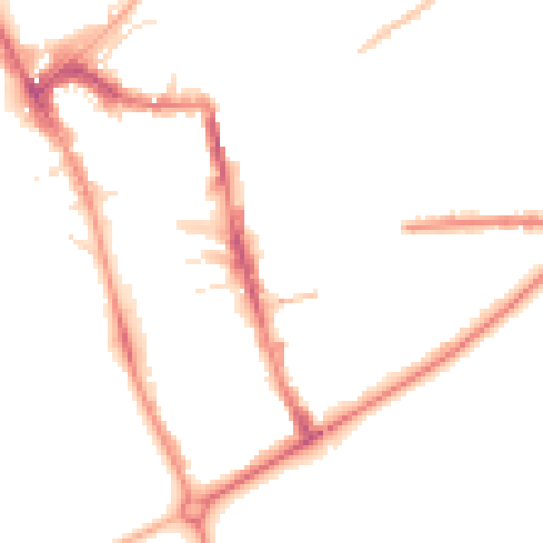Night-time road noise heatmap for HG1 1DX
