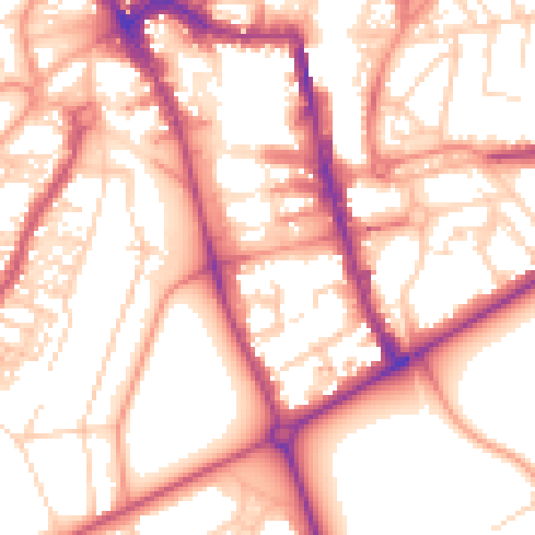 Daytime road noise heatmap for HG1 1EL