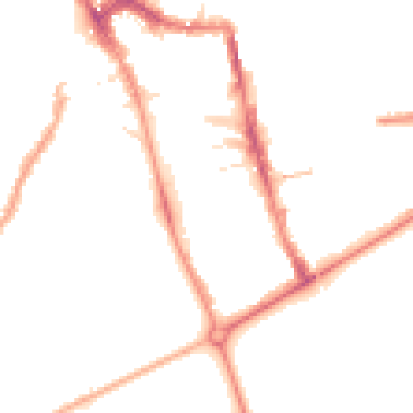 Night-time road noise heatmap for HG1 1EL