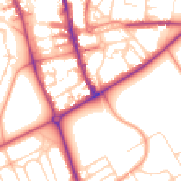 Daytime road noise heatmap for HG1 1EP
