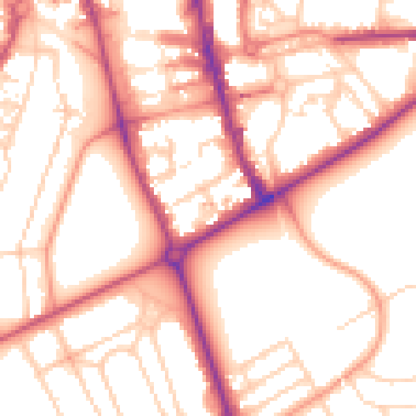 Daytime road noise heatmap for HG1 1HN