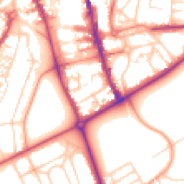 Daytime road noise heatmap for HG1 1HP