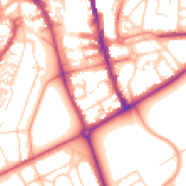 Daytime road noise heatmap for HG1 1HS