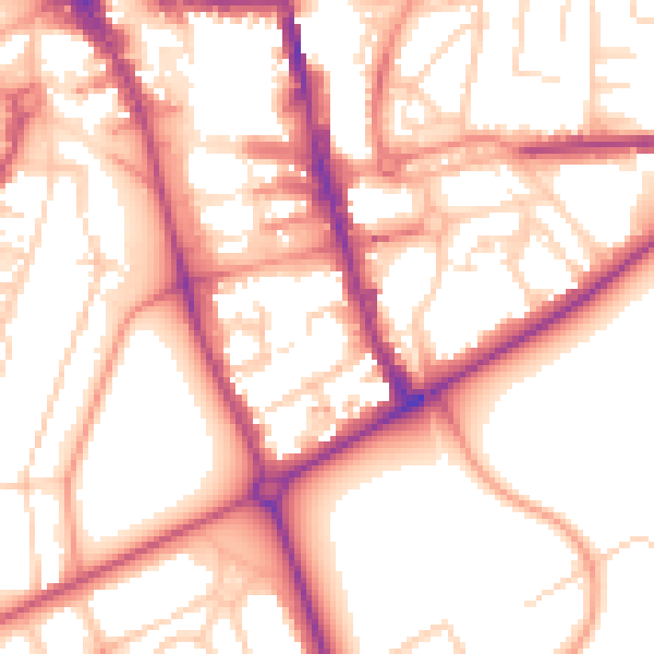 Daytime road noise heatmap for HG1 1HX