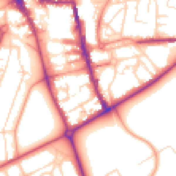 Daytime road noise heatmap for HG1 1HY