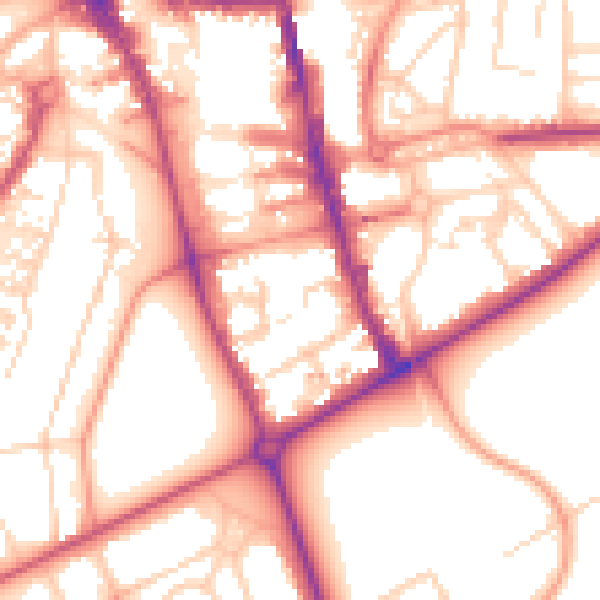 Daytime road noise heatmap for HG1 1JA