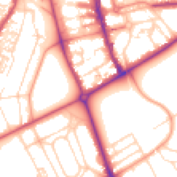 Daytime road noise heatmap for HG1 1JB