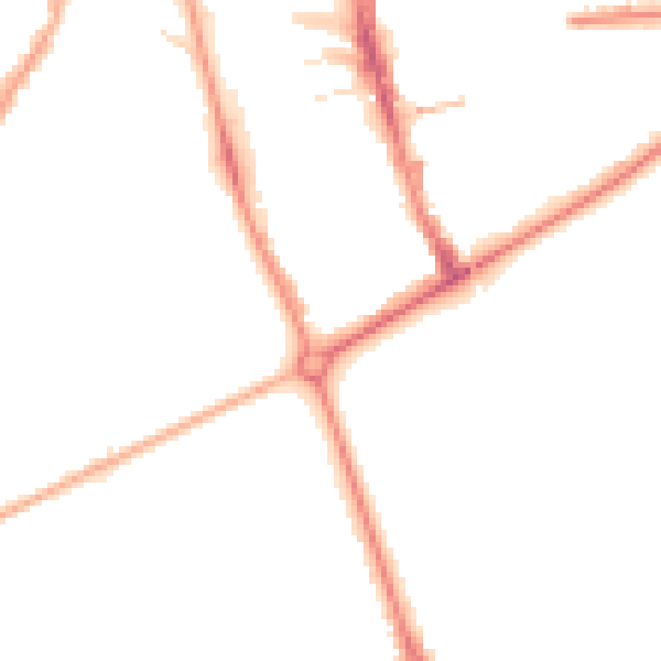 Night-time road noise heatmap for HG1 1JB