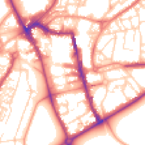Daytime road noise heatmap for HG1 1JG
