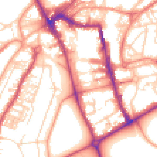 Daytime road noise heatmap for HG1 1LB